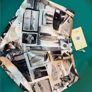 FARM Rio Black & White Photo-Print High-Waist Shorts
